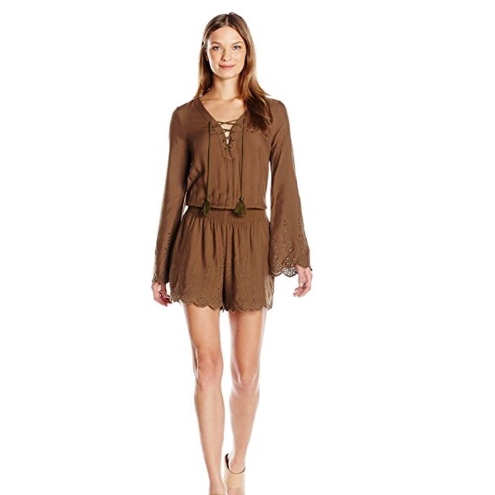 Romper with embroidered detailing